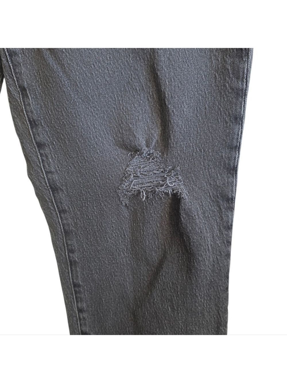 Madewell High Rise Black Distressed Straight Leg Jeans The Perfect Vintage Jean - Picture 5 of 13
